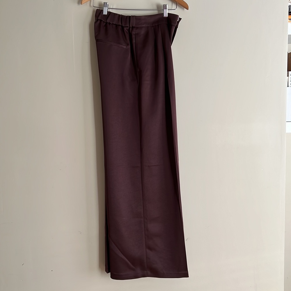 Simons Wide-Leg Pants in Deep Plum - Picture 10 of 12